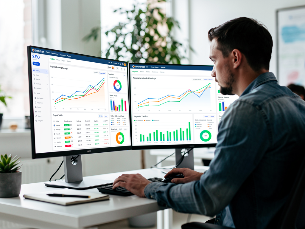 Formation pour apprendre le SEO avec expert analysant des données de référencement